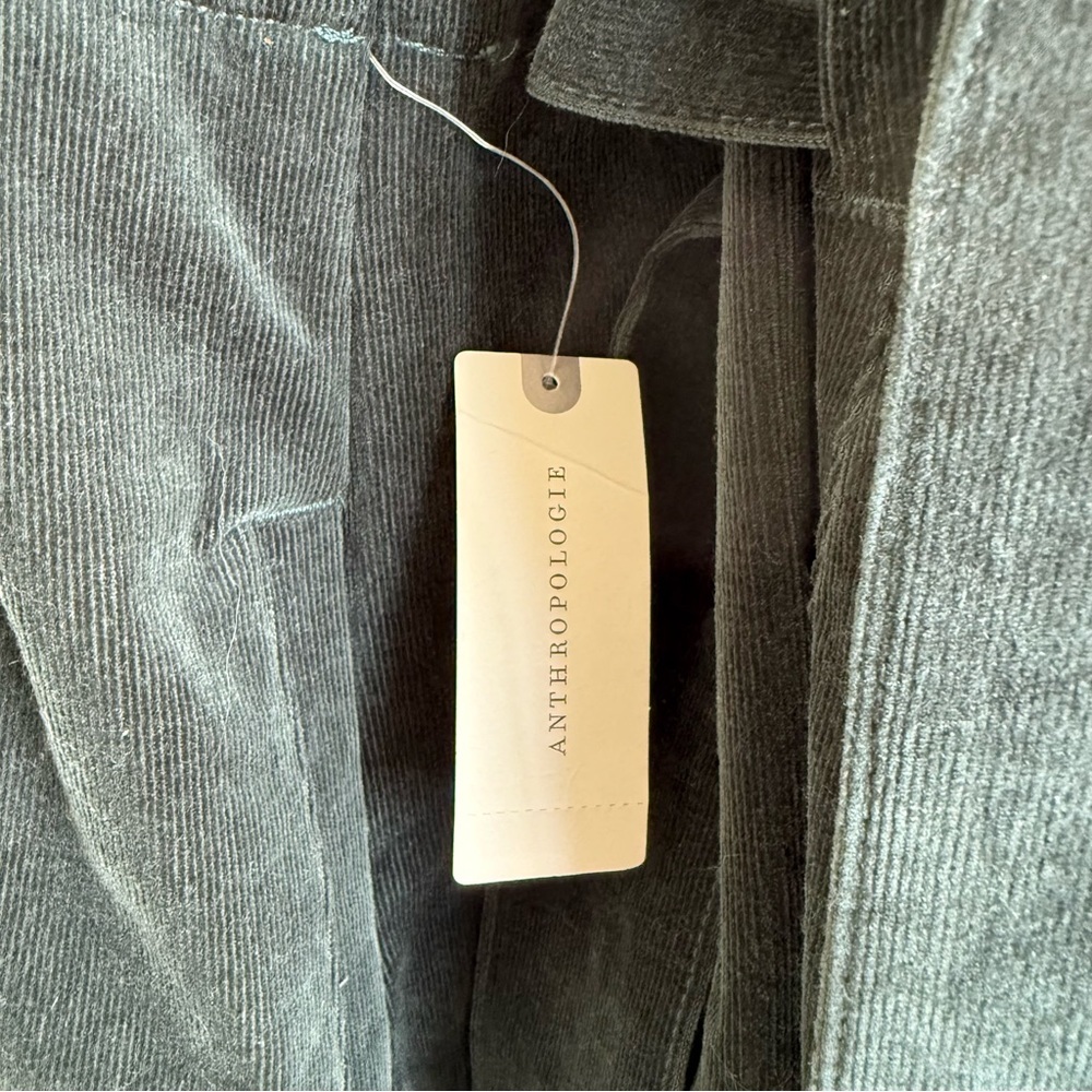 Anthropologie Maeve Dark Turquoise Corduroy Pinafore Skirt - Picture 8 of 8